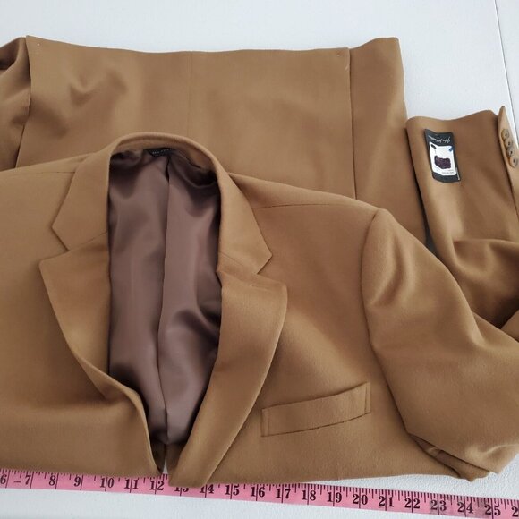 John Nordstrom Mens 100% Colombo Cashmere Tan Sport Coat Size 46XL 2 Button NWt - Picture 8 of 10